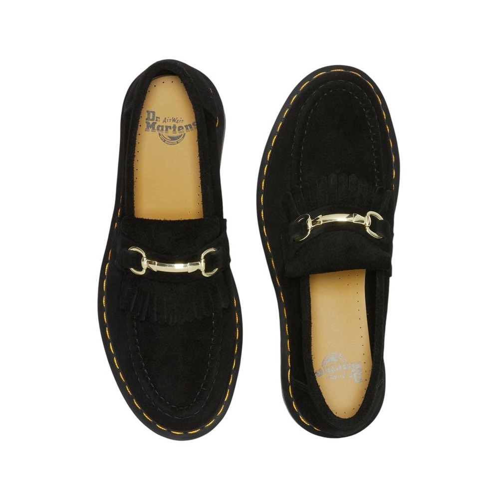Dr. Martens Adrian Snaffle Loafers Black Suede US 5 EU 36 Shoes Dark Academia